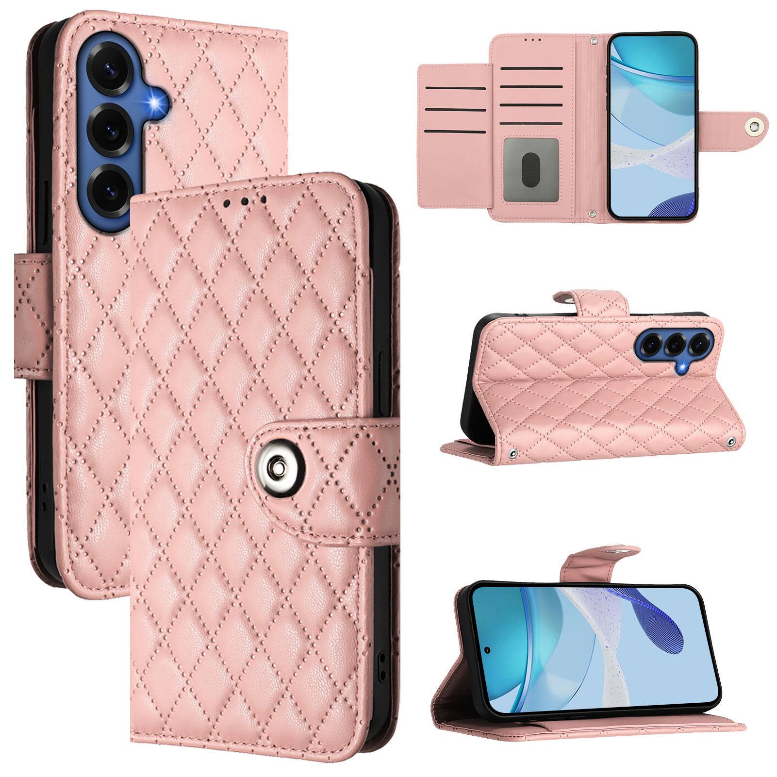 Front. Dteck - for Samsung Galaxy S26+/S26plus PU Leather Wallet Case,7-Card Holder Slots TPU Inner Cover Stand Folio Flip Case+Lanyard - Coralpink.