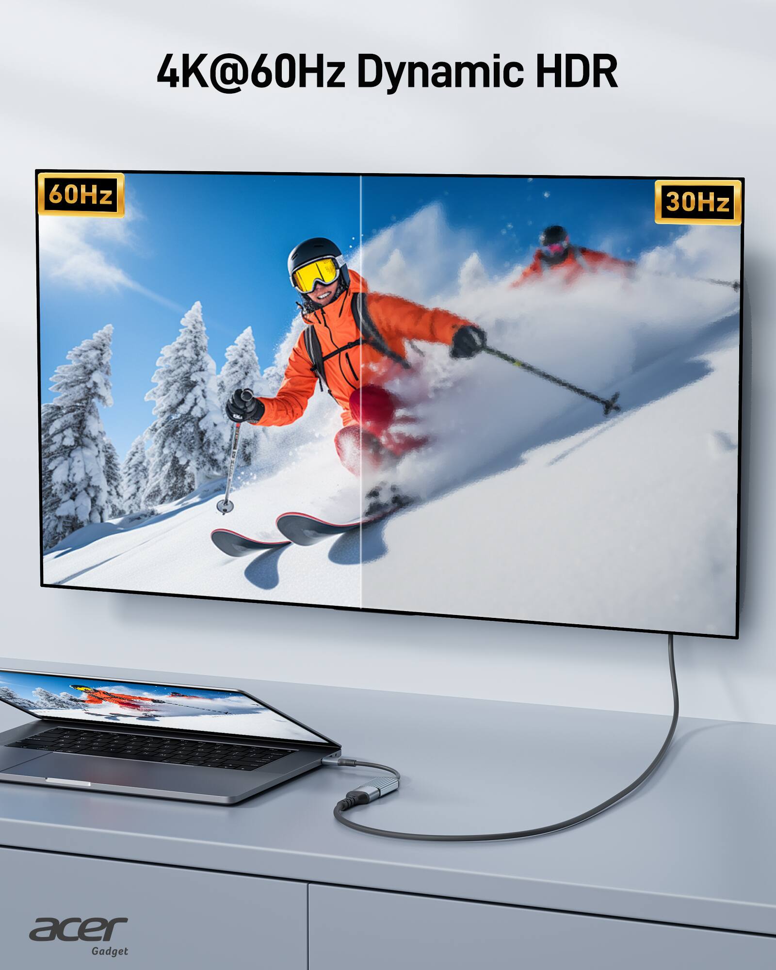 4K@60Hz Dynamic HDR

60Hz

30Hz

acer Gadget
