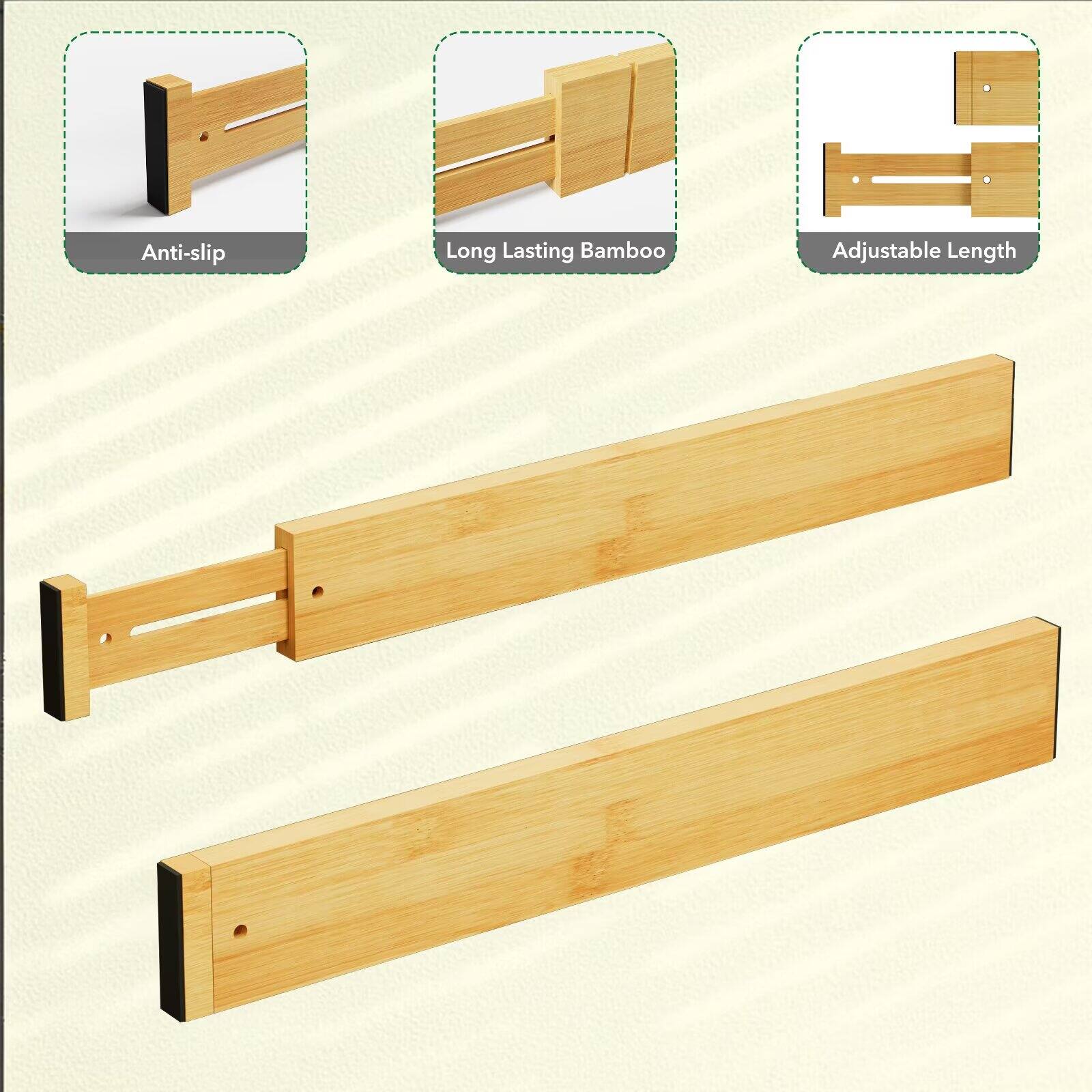 Anti-slip Long Lasting Bamboo Adjustable Length