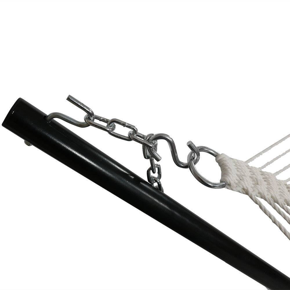 Alt View 5. Sunnydaze - 2-Person Quilted Fabric Hammock with Steel Stand - Brown.