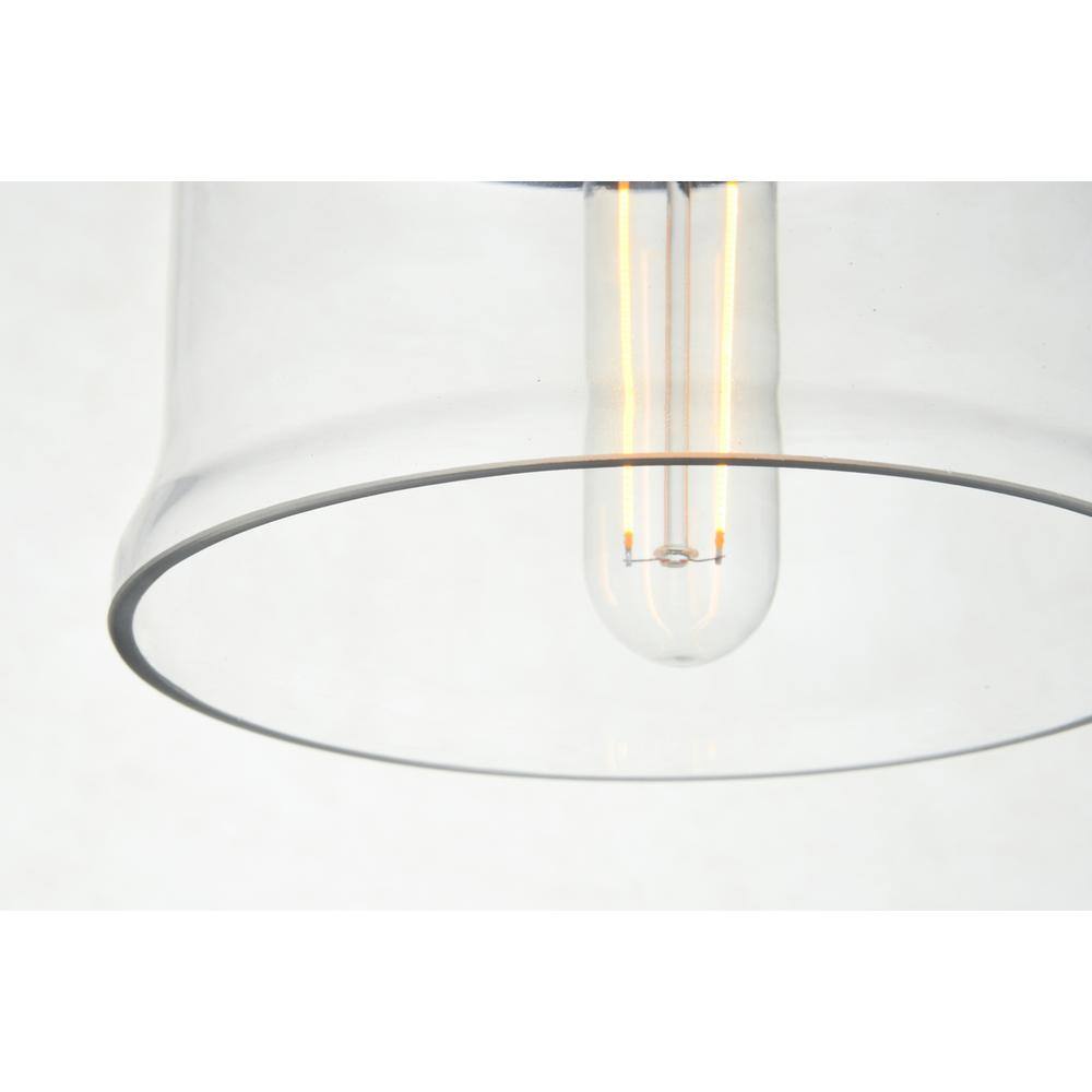 Back. Living District - Kenna 1 Light Black Pendant With Clear Glass - Black And Clear.