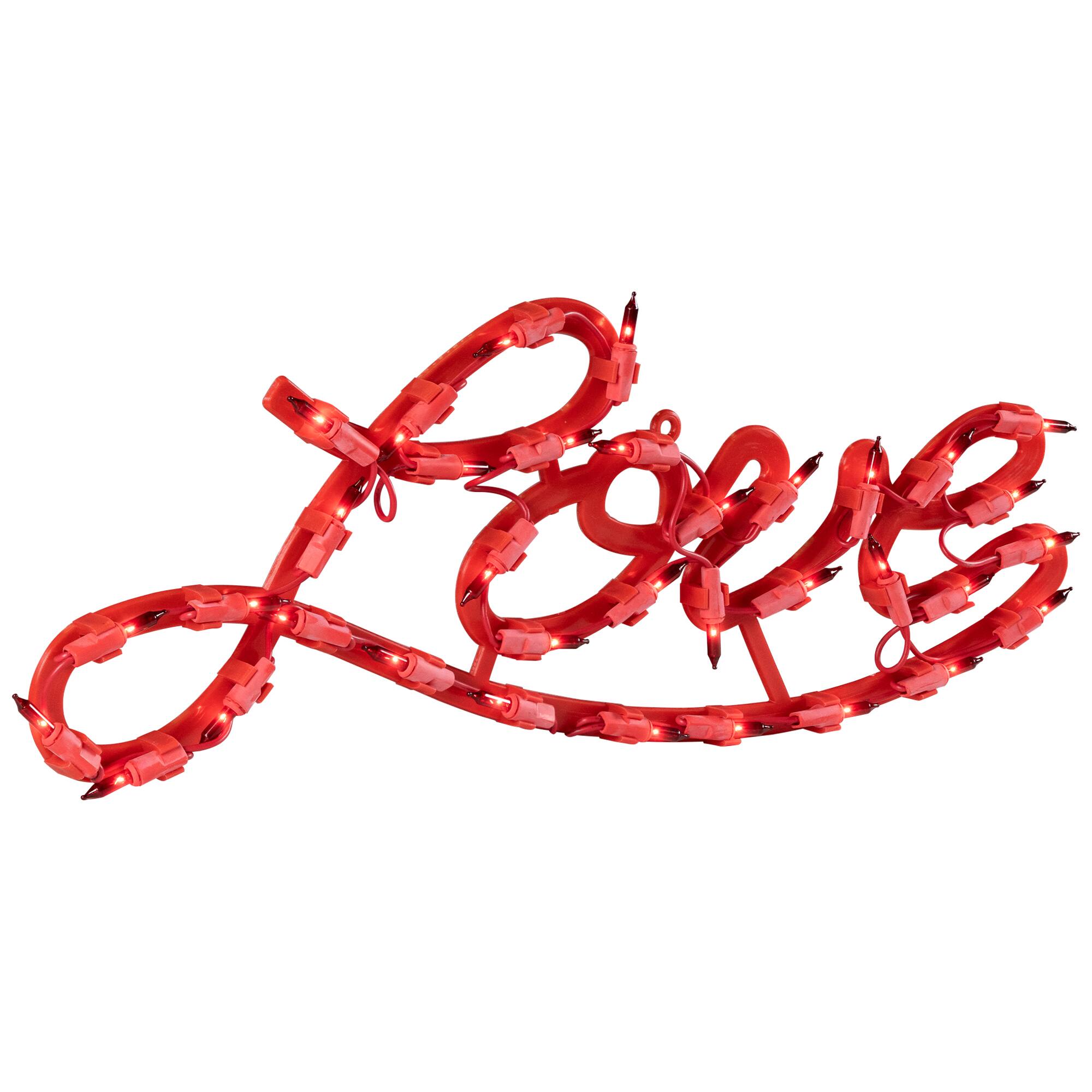 Alt View 3. Northlight - 17" Red Lighted Love Valentine's Day Window Silhouette - Red.