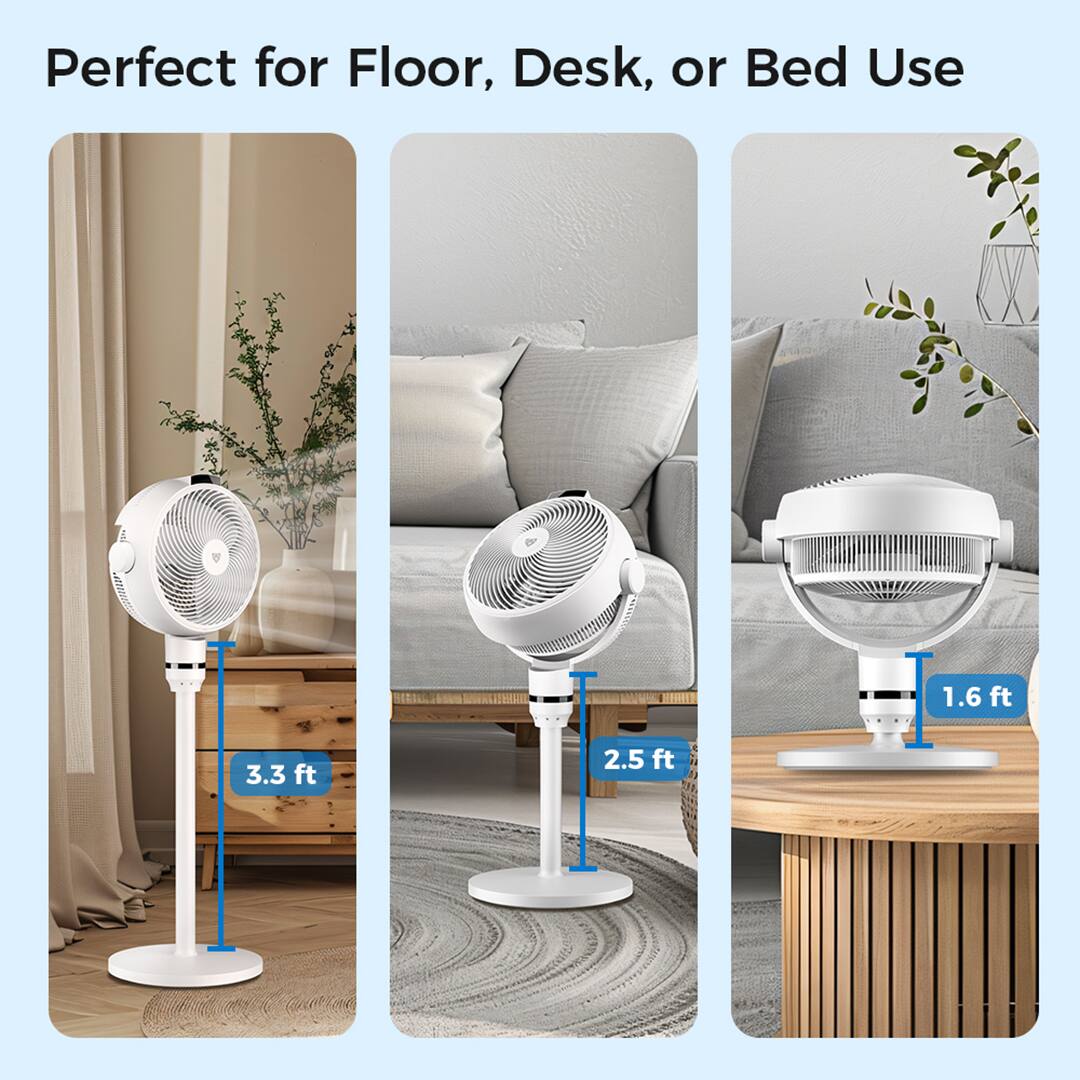 Airdog Pedestal Fan for Home, Ultra Quiet ,Temp Sensor