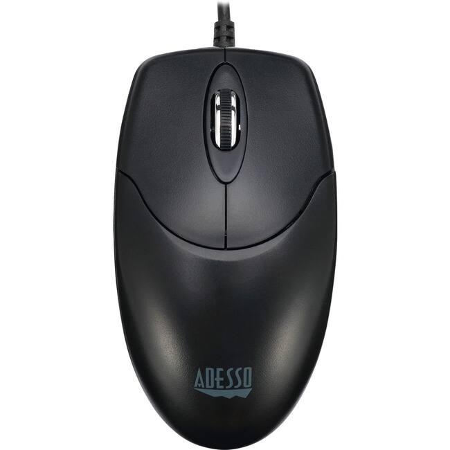 Front. Adesso - Adesso iMouse M6-TAA - Optical Scroll Mouse (TAA Compliant) - Full-size Mouse - Optical - Cable - Black - USB - 1000 dpi - Black.