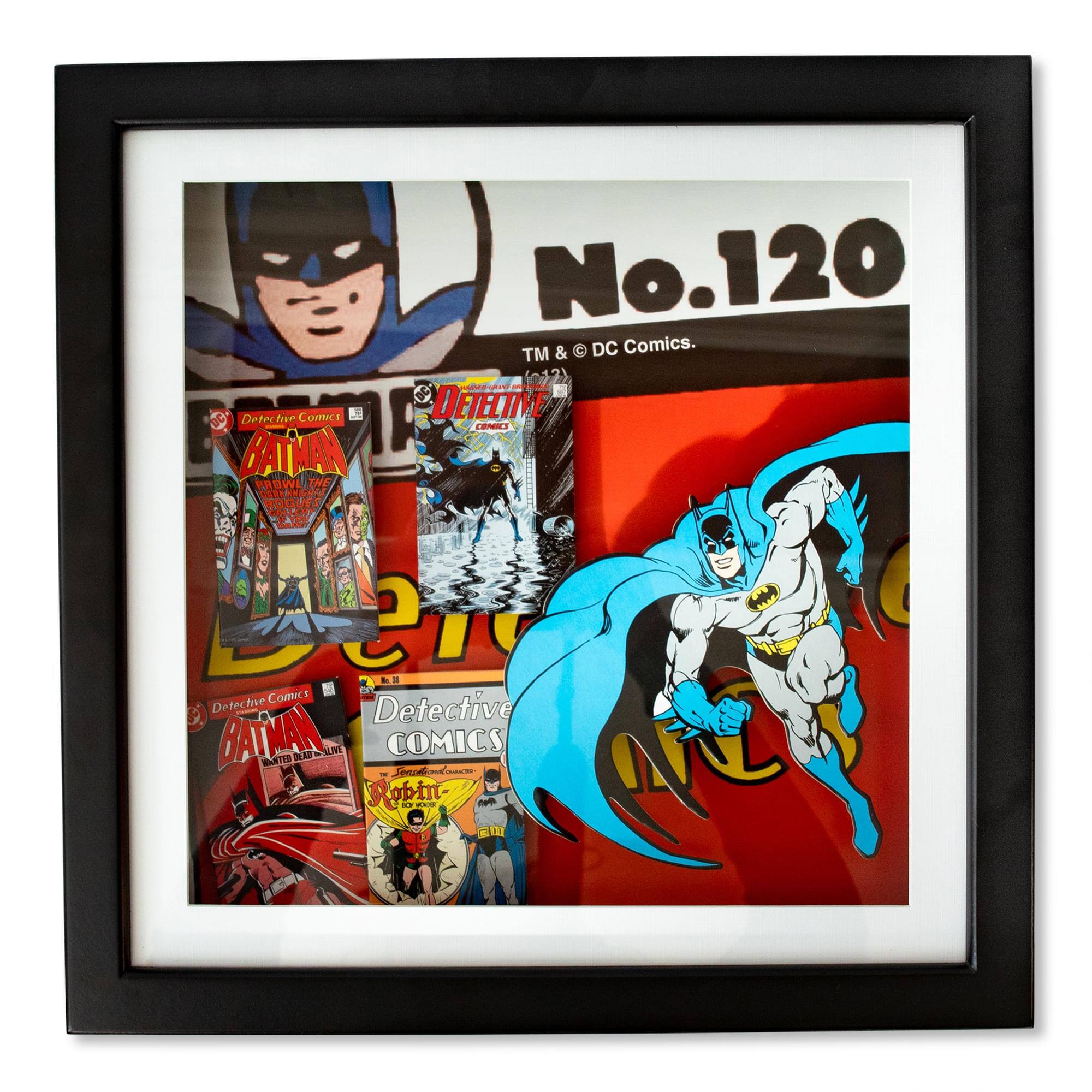 DC Universe - DC Comics Batman #120 Wood Frame 3D Shadow Box Wall Art | 14 x 14 Inches - Black