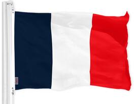 G128 - France Flag Navy Blue 3x5 Ft 150D Polyester Indoor/Outdoor - Blue, White, Red
