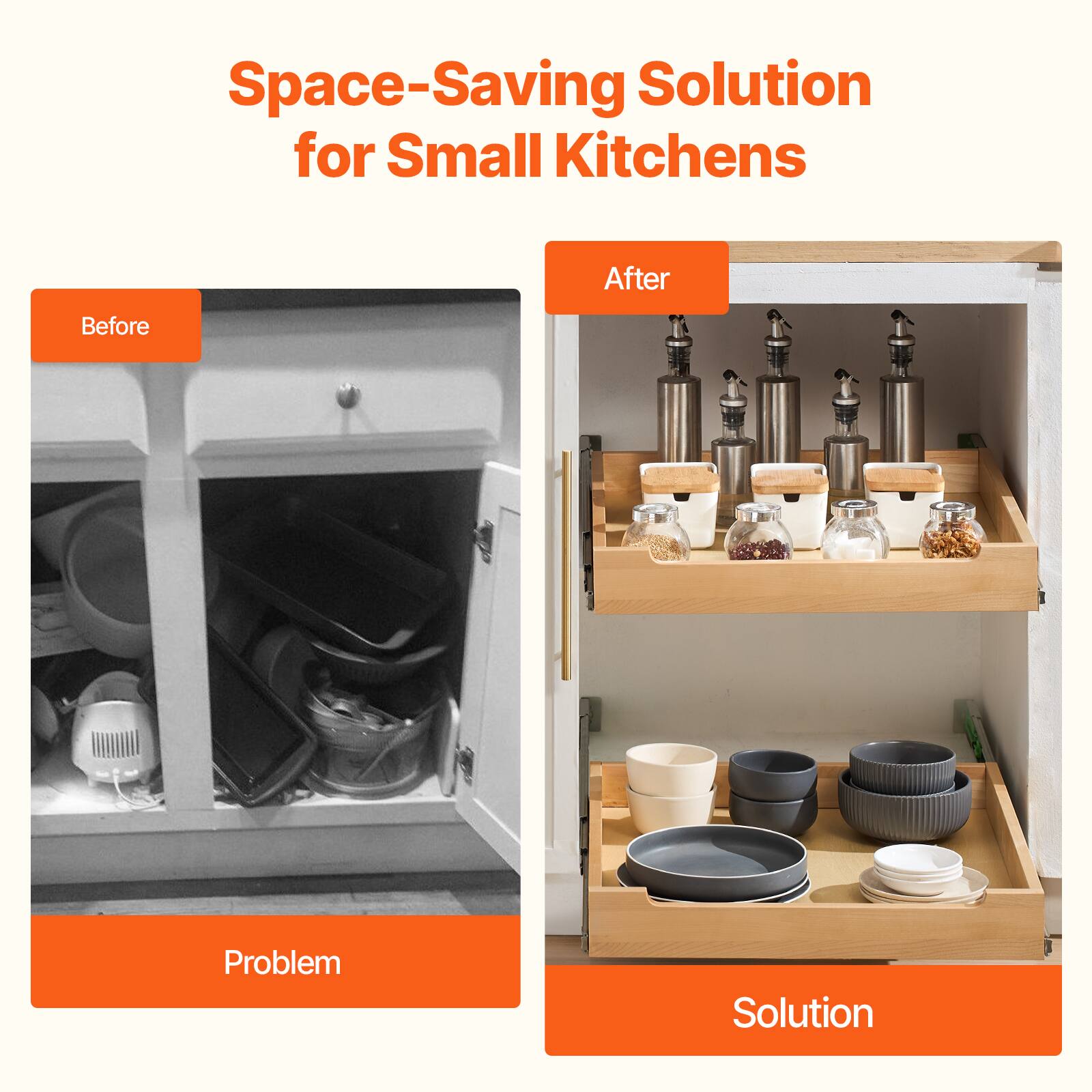 Space-Saving Solution for Small Kitchens

Before  
Problem

After  
Solution