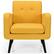 Alt View 13. Costway - Accent Upholstered Single Sofa Home Office Armchair with Wooden Legs (Set of 2) - Yellow.
