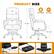 PRODUCT SIZE
- Width: 19.5"
- Depth: 28"
- Seat Height: 28.7"
- Seat Depth: 19.5"
- Back Height: 28"
- Armrest Height: 20"
- Overall Height: 46"-49.2"
- Width with Arms: 19.1"-22.4"
- Width of Footrest: 13.8"
- Width of Base: 8.3"
- Width of Seat: 14.2"
- Height of Seat: 45"
MAX 500LBS
360° Swivel