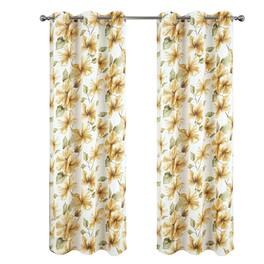 RT Designers Collection - RT Designer Collection April Printed Blackout Luxurious Decorative Grommet Curtain Panel 54" x 84" - Gold