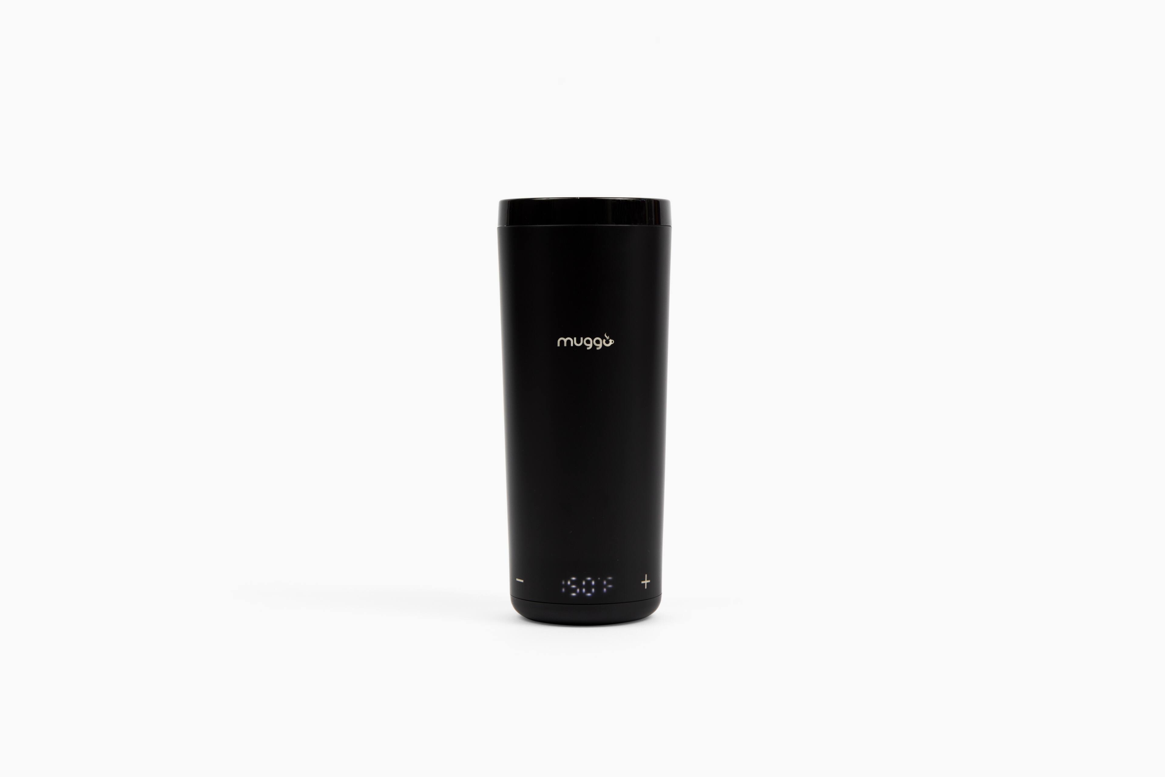 Angle. muggo - Self-Heating Travel Mug - Black.