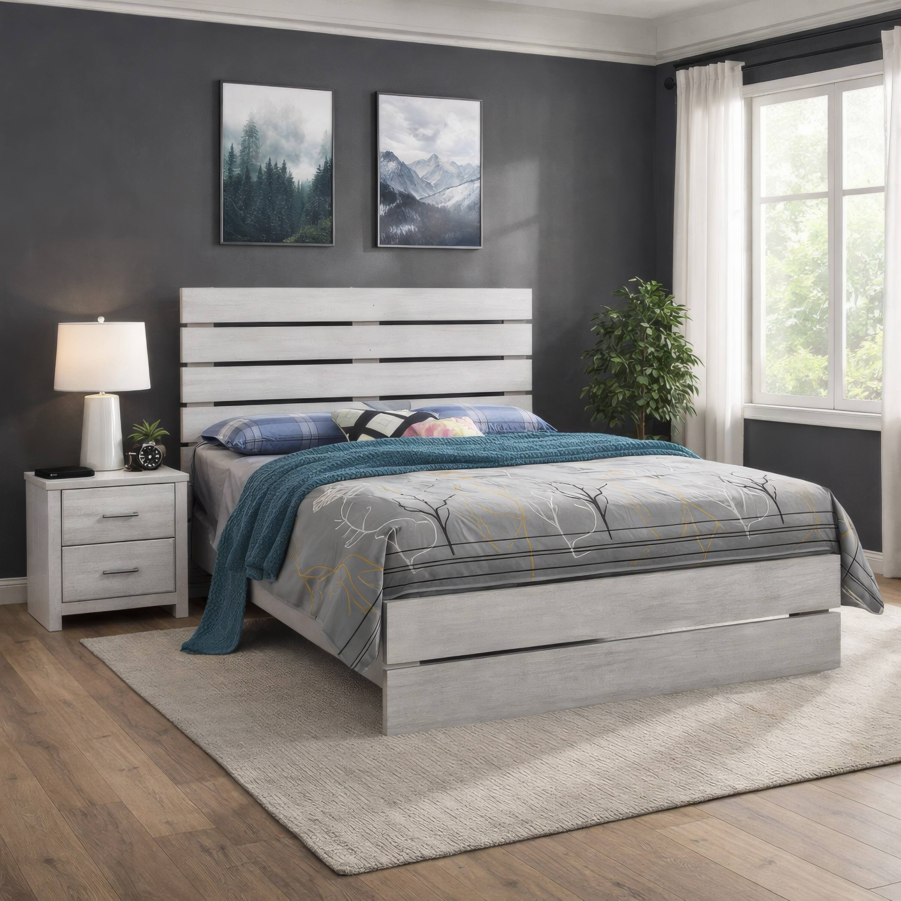 Alt View 7. Manhattan Lane - Queen Bed with Panel Headboard and Footboard - White.