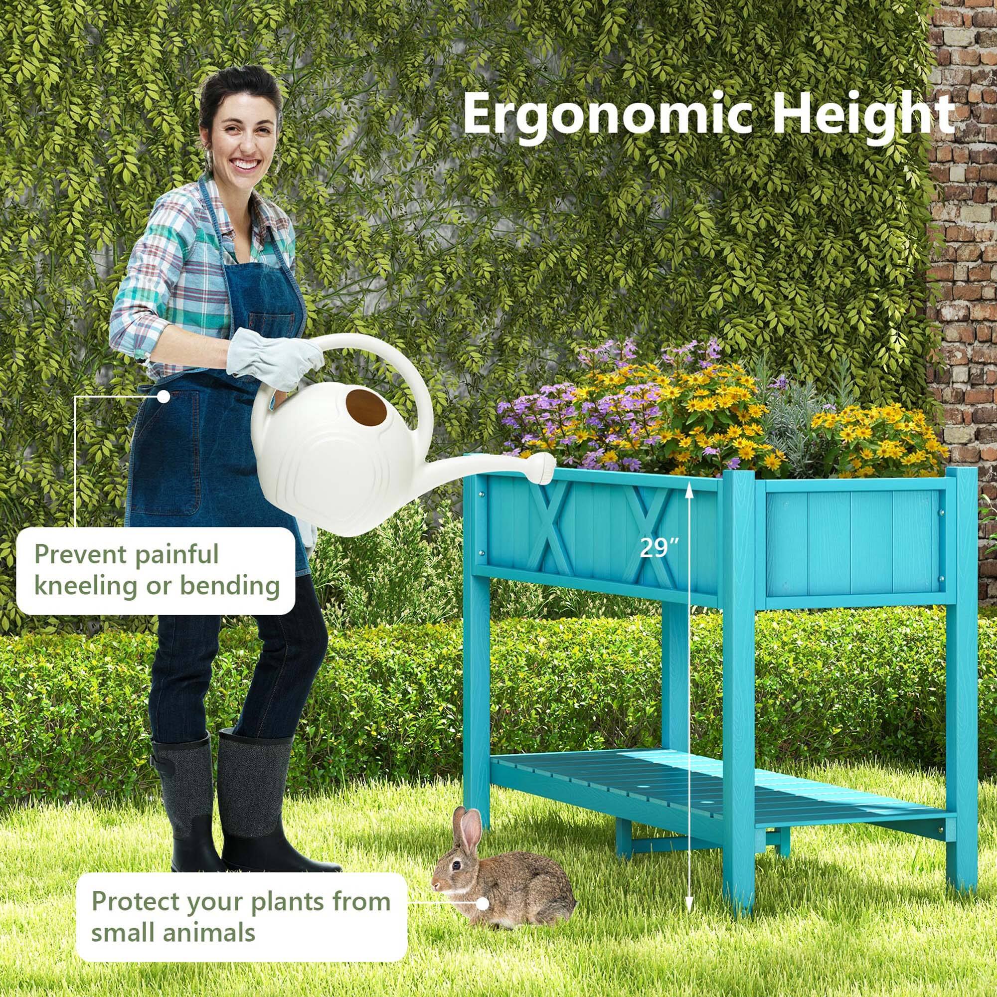 Ergonomic Height Prevent painful kneeling or bending 29" Protect your plants from small animals