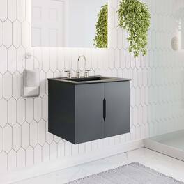 Vitality Bathroom Vanity Basin Included by Modway - Gray Black