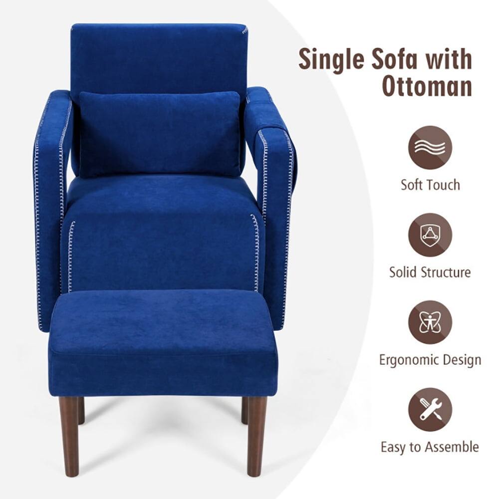 Single Sofa with Ottoman  
- Soft Touch  
- Solid Structure  
- Ergonomic Design  
- Easy to Assemble