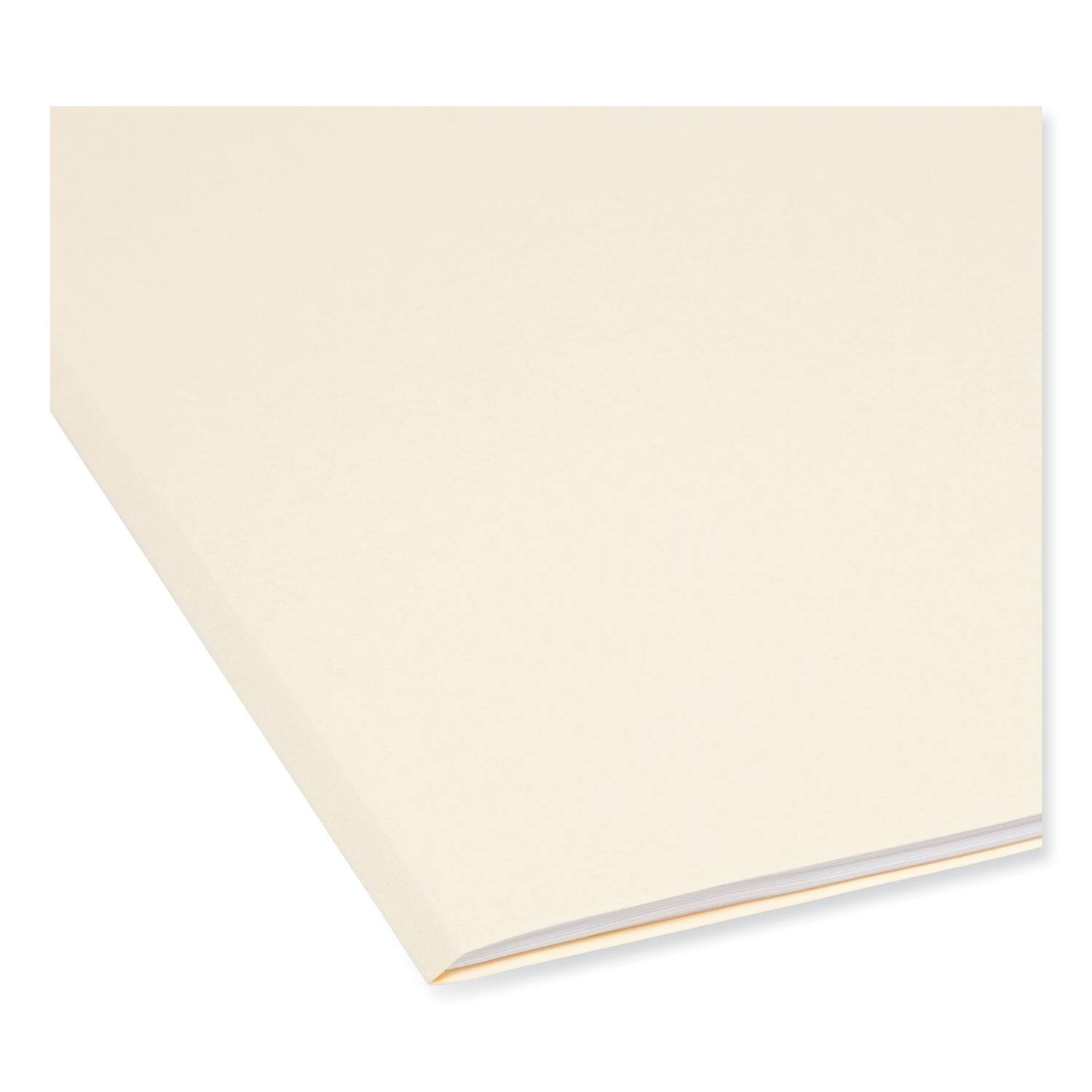 Back. Smead Manufacturing - Manila File Folders, 1/3-Cut Tabs: Assorted, Letter Size, 0.75" Expansion, Manila, 24/Pack.