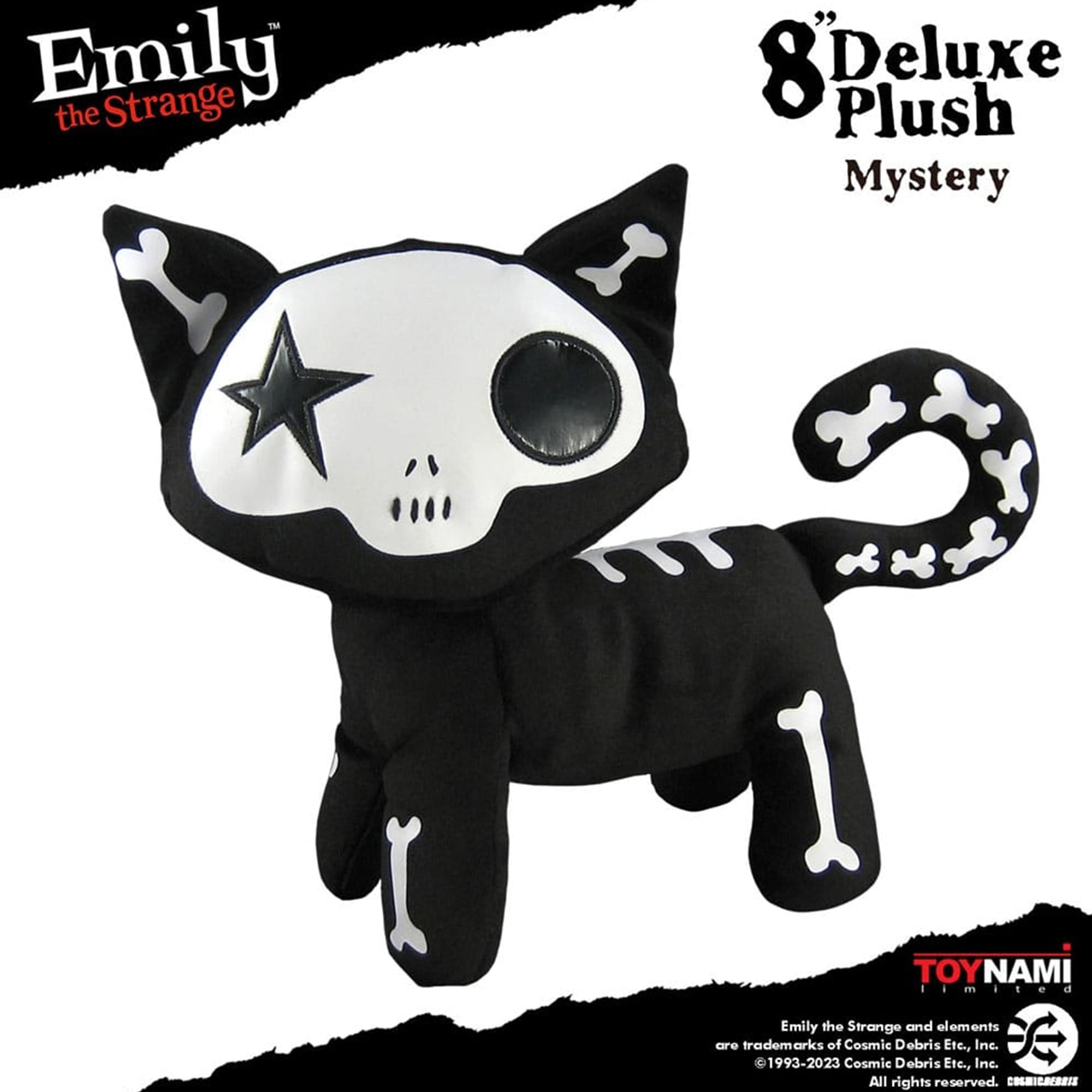 Emily the Strange 8" Deluxe Plush Mystery  
TOYNAMI  
Emily the Strange and elements are trademarks of Cosmic Debris Etc., Inc. 1993-2023 Cosmic Debris Etc., Inc. All rights reserved.