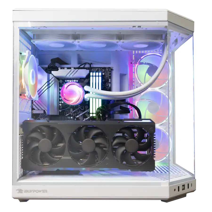 iBUYPOWER Y70 Snow Gaming Desktop PC AMD Ryzen 9 9900X, NVIDIA GeForce ...
