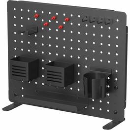 KanTek - Pegboard Organizer Board with Accessories 17.40" x 21.50" x 3.80" Under Desk Desktop Steel Steel - Black