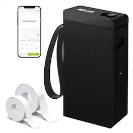 Nelko - P22 Bluetooth Thermal Label Printer + 100pcs Roll + 180pcs Roll - Black