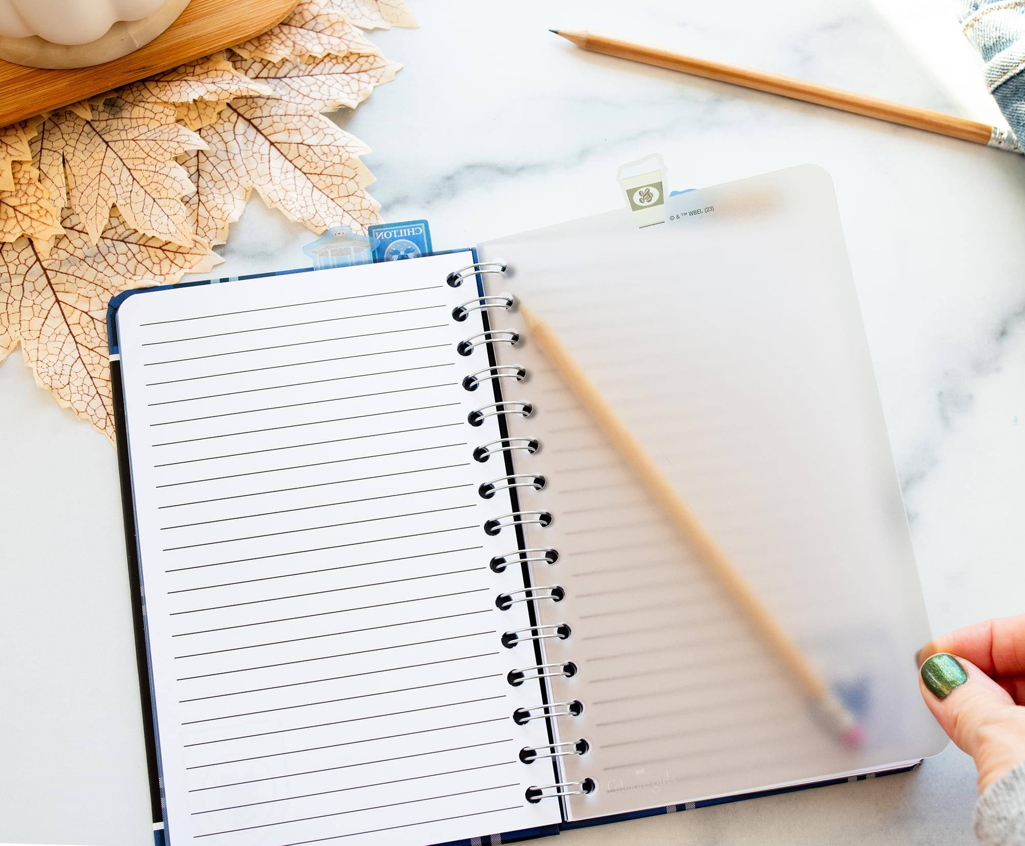 Alt View 4. Silver Buffalo - Gilmore Girls Chilton Academy 5-Tab Spiral Notebook With 75 Sheets | 5 x 8 Inch - Blue.