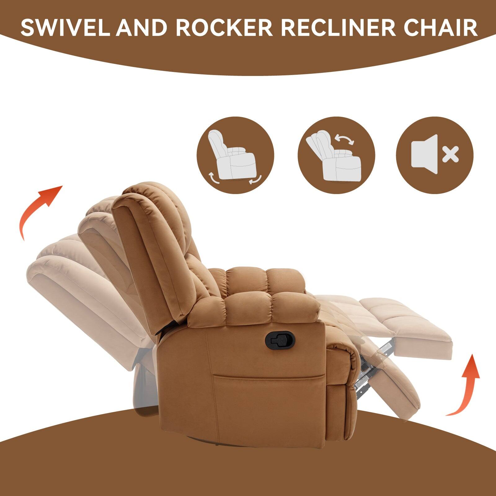 SWIVEL AND ROCKER RECLINER CHAIR x