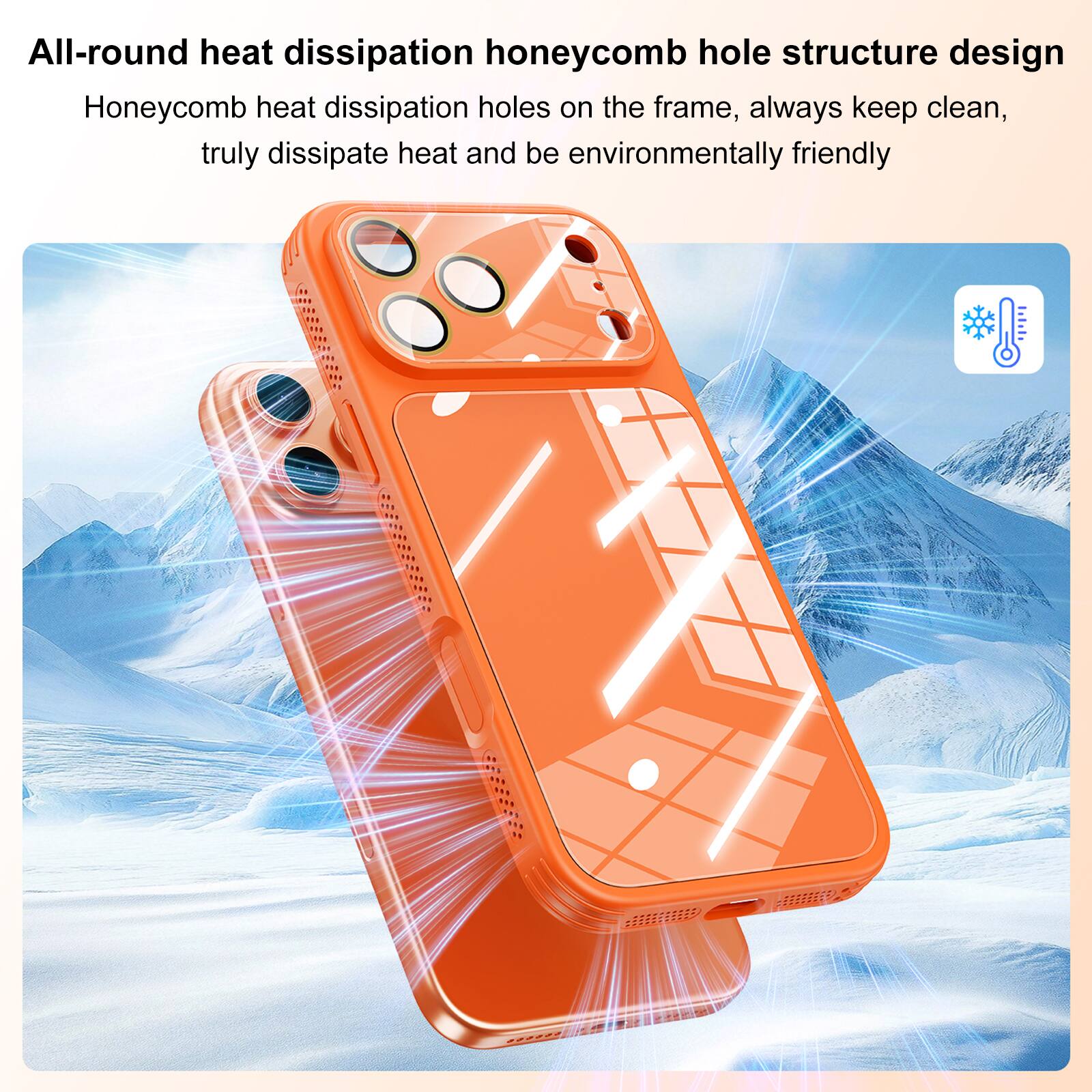 All-round heat dissipation honeycomb hole structure design  
Honeycomb heat dissipation holes on the frame, always keep clean, truly dissipate heat and be environmentally friendly