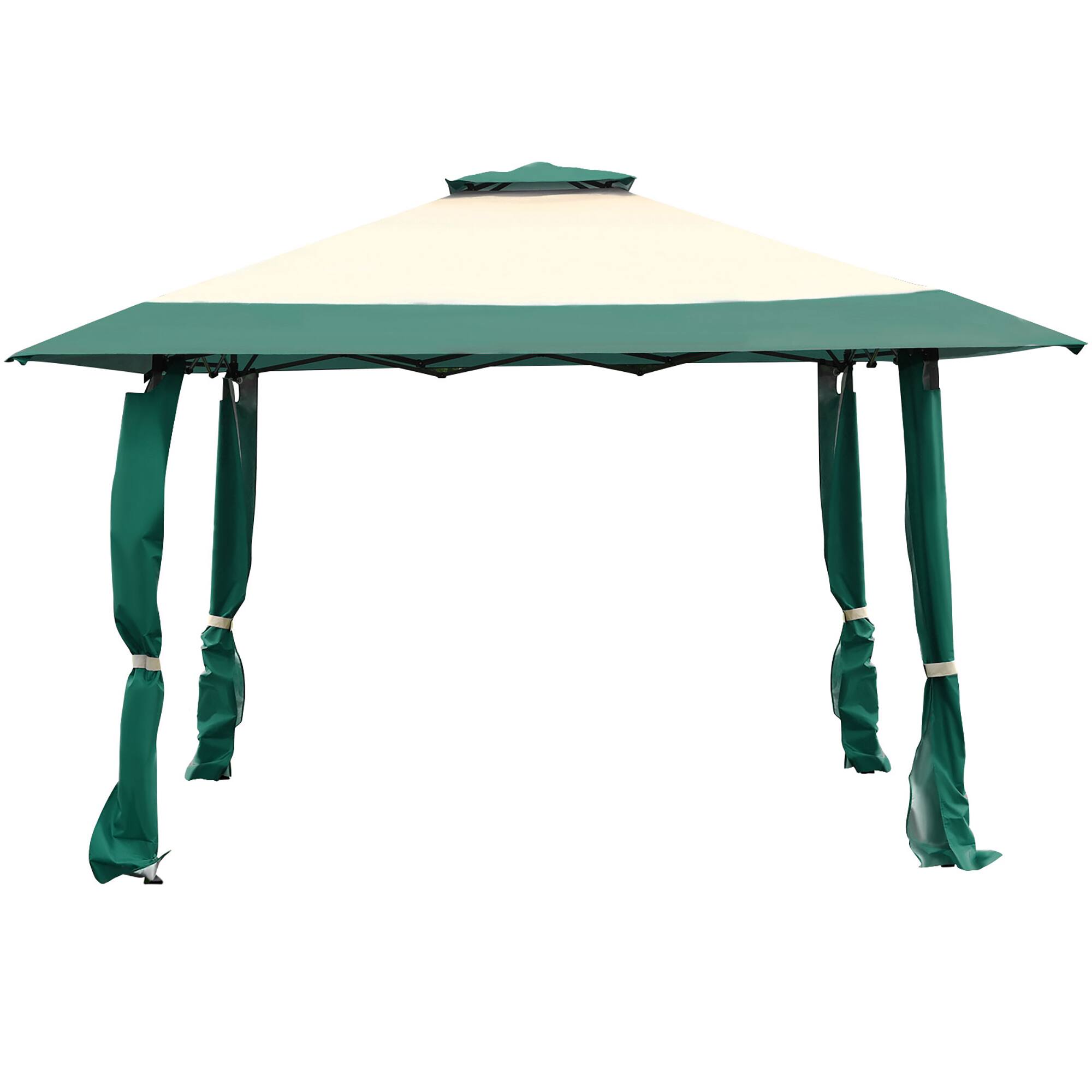 Alt View 8. Costway - Costway 13'x13' Gazebo  Canopy  Shelter Awning Tent Patio Garden Green - Green,Beige.
