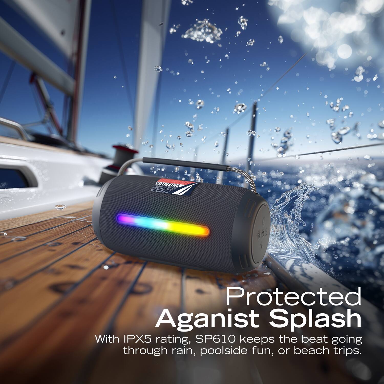 Protected Against Splash

With IPX5 rating, SP610 keeps the beat going through rain, poolside fun, or beach trips.
