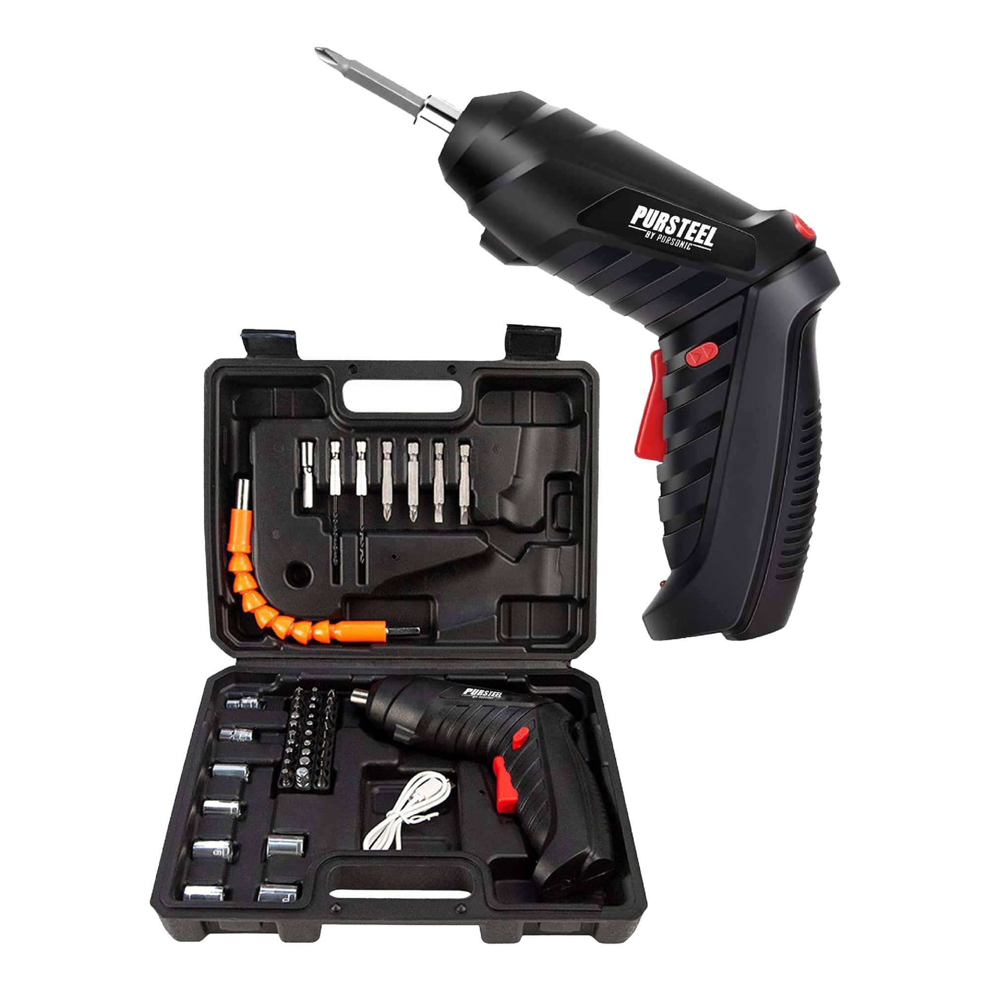 Pursonic - Rechargeable Electric Screwdriver 47 Piece Set: The Ultimate Tool for DIY & Repairs