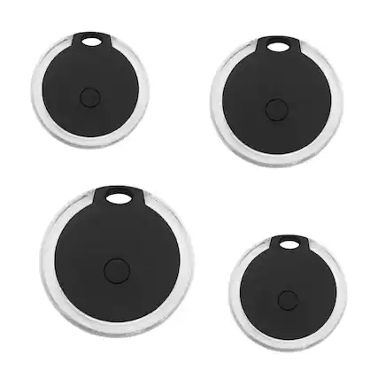 Front. Home Collection - 4Pc Mini GPS Tracker Wireless Bluetooth Anti-Lost Device for Kids, Pets, Wallets, and Keys – Black - Black.