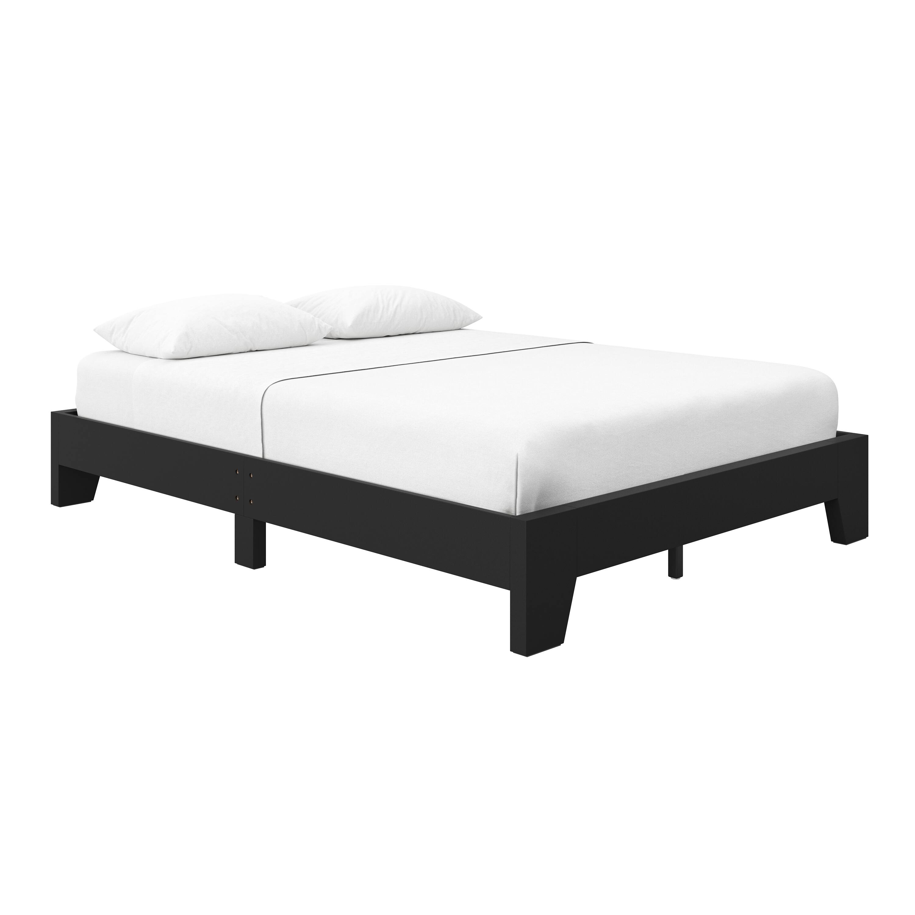 Alt View 3. Boyd Sleep - Lugano Platform Bed Frame - Solid Wooden Slat Support, No Box Spring Needed, Queen - BLACK.