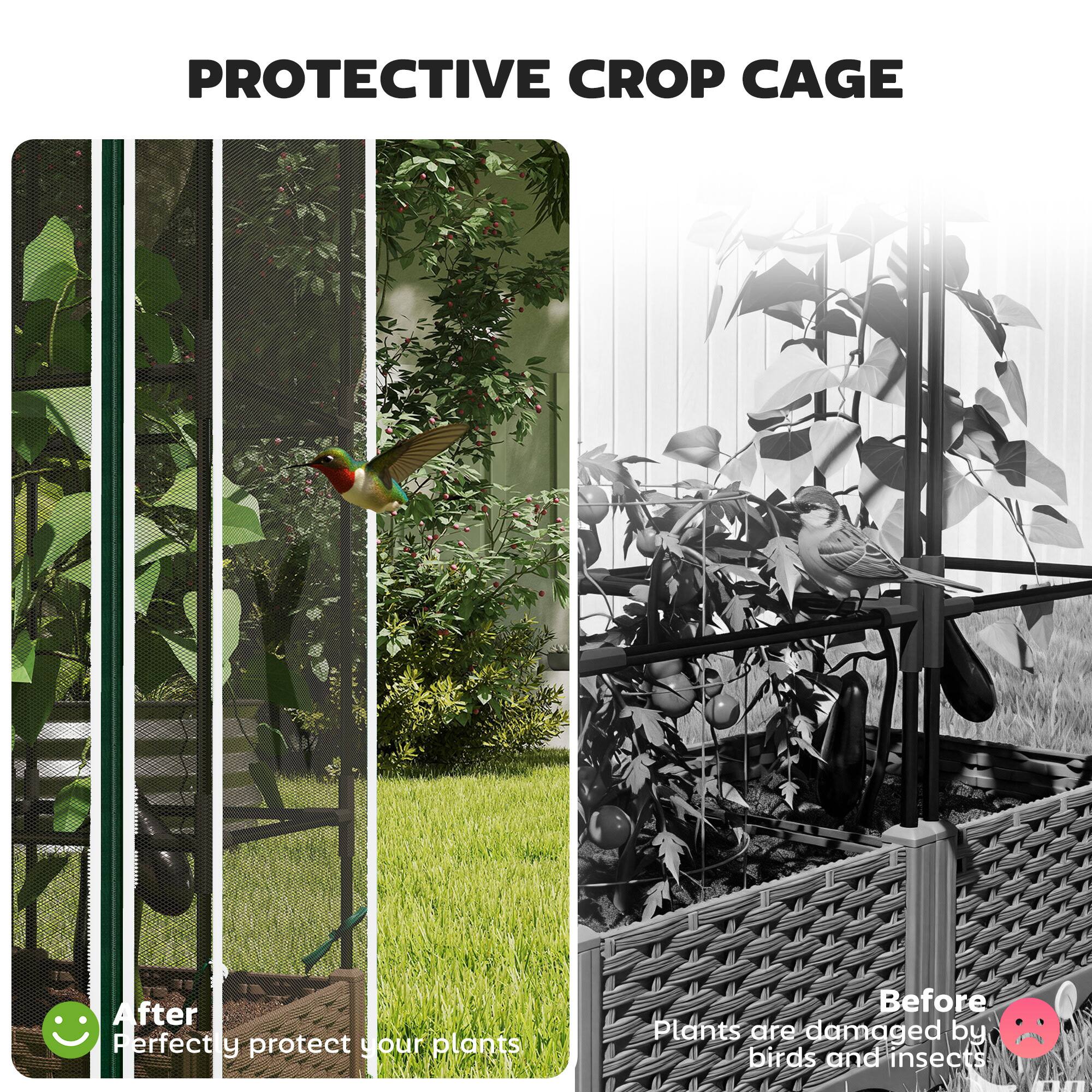 PROTECTIVE CROP CAGE

After  
Perfectly protect your plants

Before  
Plants are damaged by birds and insects