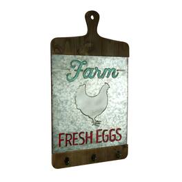 Audrey's - Galvanized Finish Farmhouse Chicken Cutting Board Wall Hook - Gray