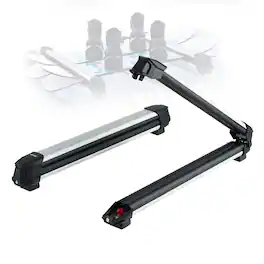 VEVOR - Ski & Snowboard Roof Rack, Carry up to 6 Pairs of Skis or 4 Snowboards, 2 PCS Aluminum Universal Car Roof Rack with Lock - Black