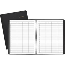 AT-A-GLANCE - 4-Person Undated Daily Appointment Book, Daily, 8 1/2 x 11, Black