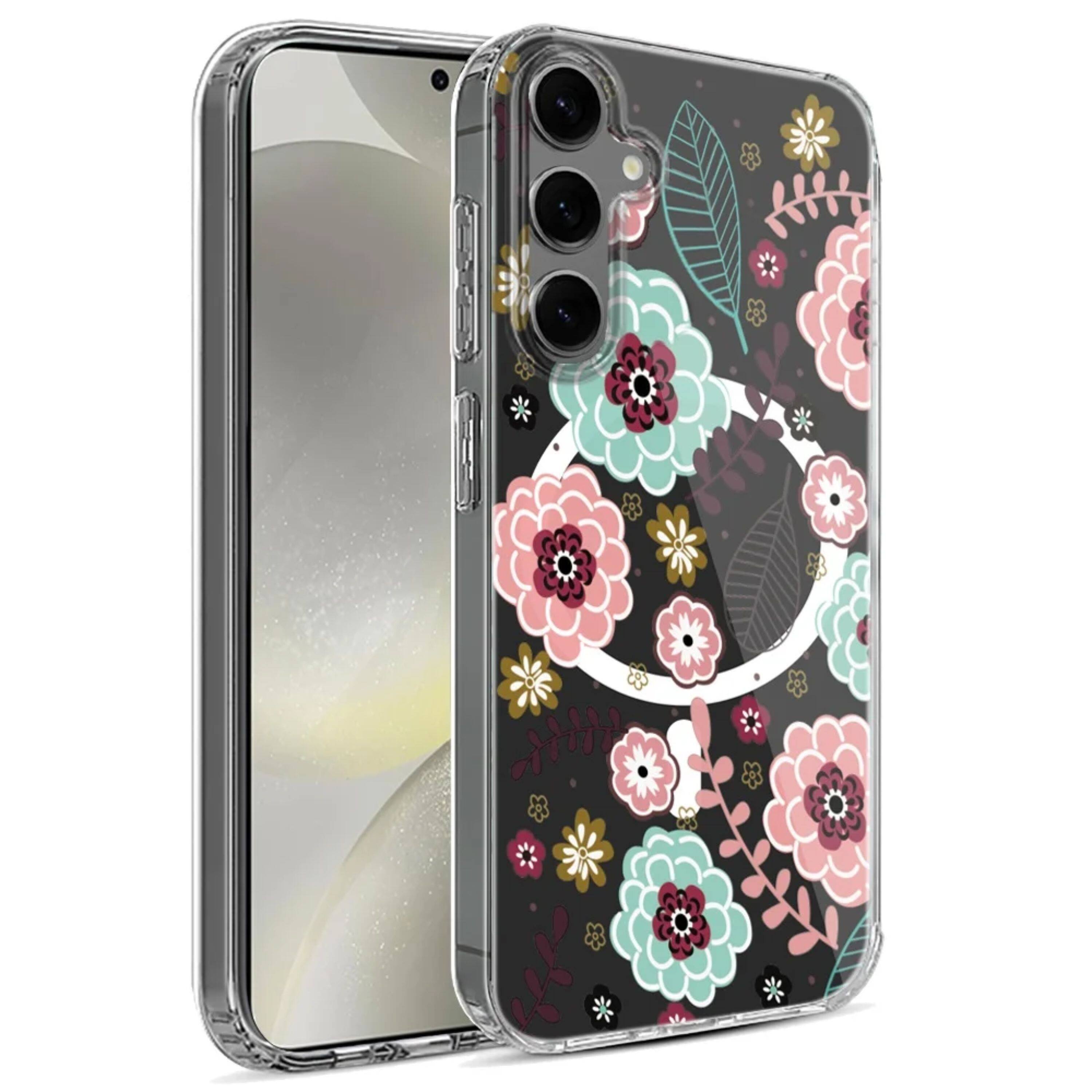 Angle. Kitcheniva - Unique Design Cover Plus Tempered Glass For Samsung S25/S24 Case Magnetic Circle B - Multicolor.