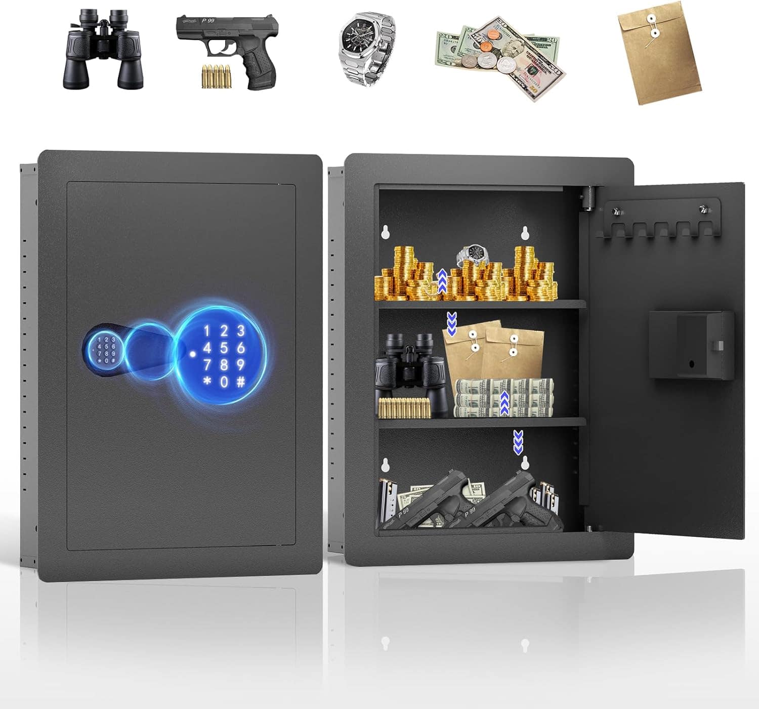 Digital MOOSOO - 26'' Electronic Key Lock Box Wall Mount, Heavy Duty ...