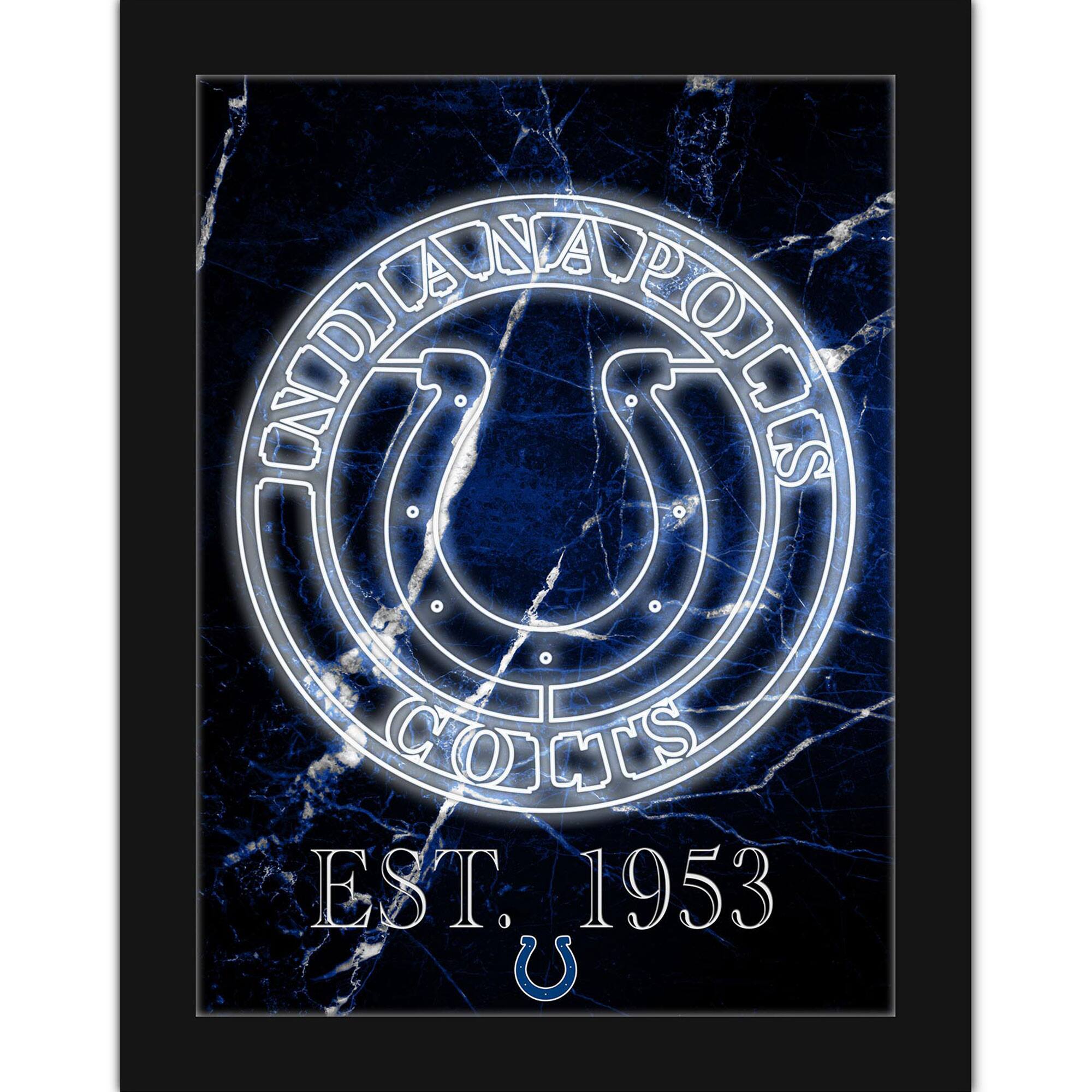Black Indianapolis Colts 12'' x 16'' Framed Circle Logo Print