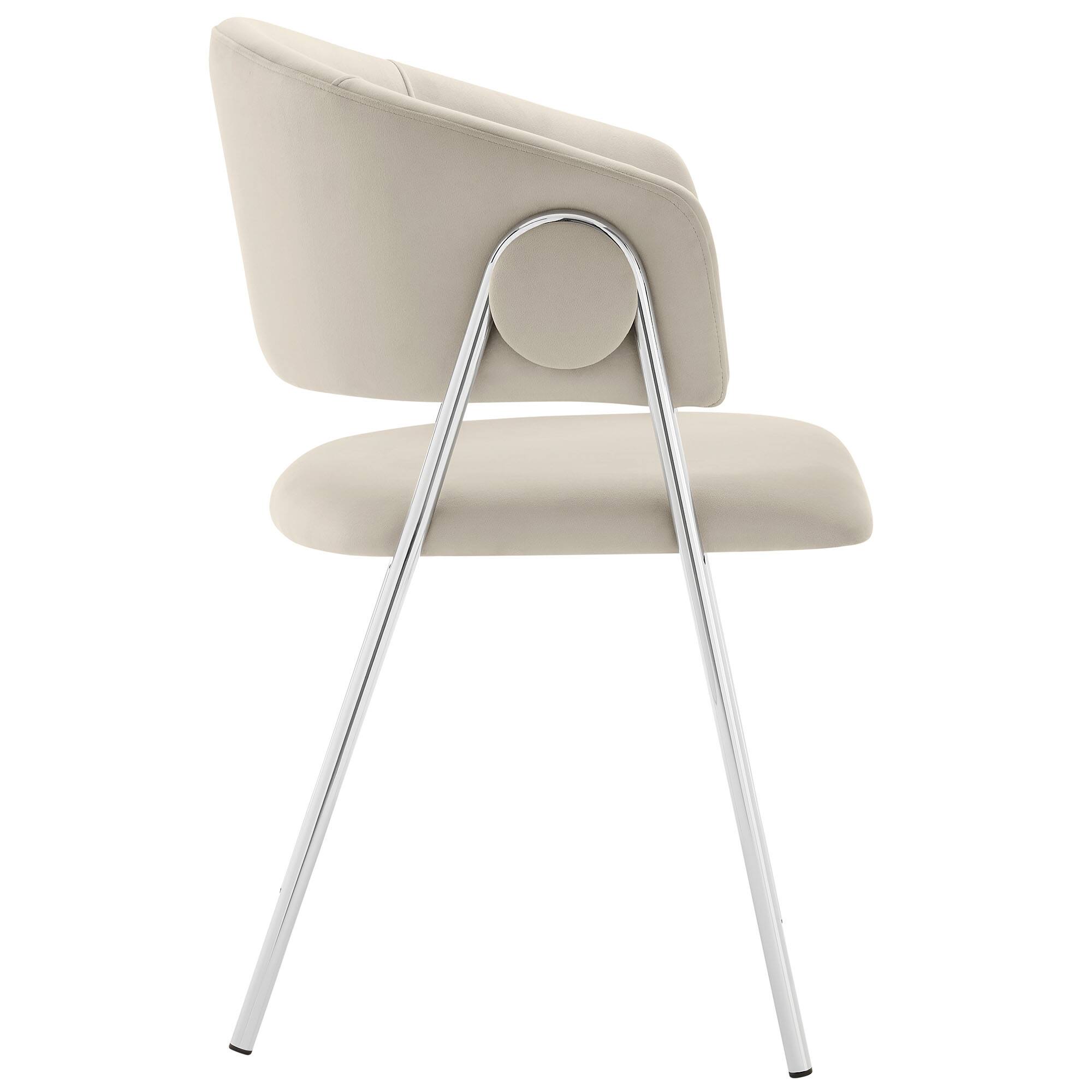 Alt View 1. Modway - Nella Upholstered Performance Velvet Dining Chair Set of 2 by Modway - Silver.