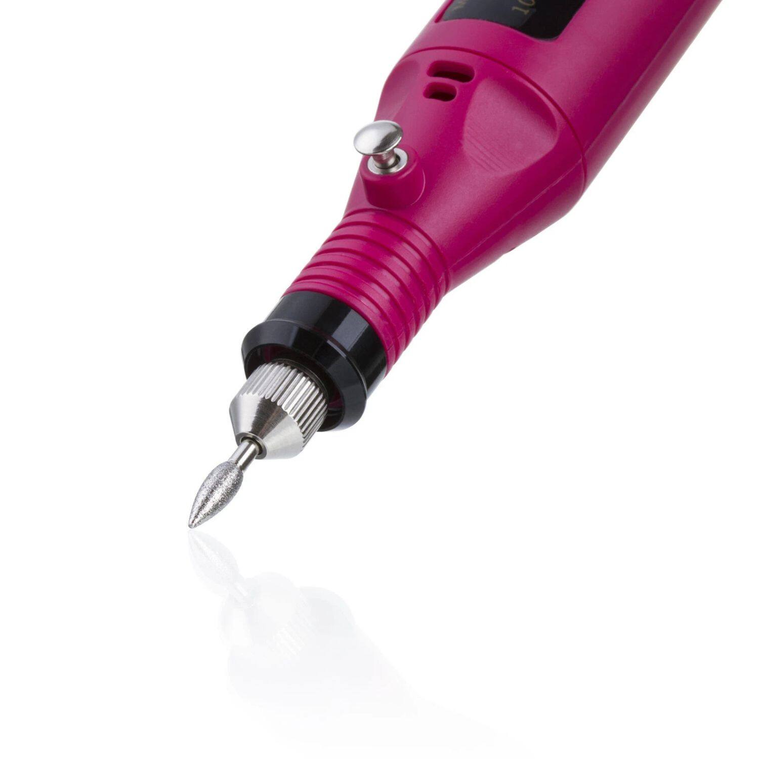 Angle. Home Collection - Pink Electric Nail File Drill Kit Portable Manicure & Pedicure Acrylic Salon Machine.