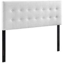 Emily Upholstered Vinyl Queen Headboard by Modway - White