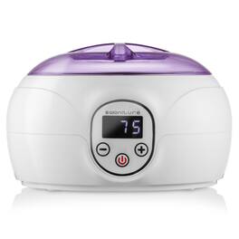 Saloniture - Hair Removal Wax Warmer Machine - Electric Hot Waxing Melter Pot - White w Purple Lid