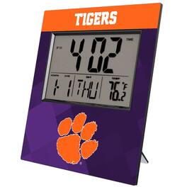Keyscaper - Clemson Tigers Color Block Digital Desk Clock - Multicolor