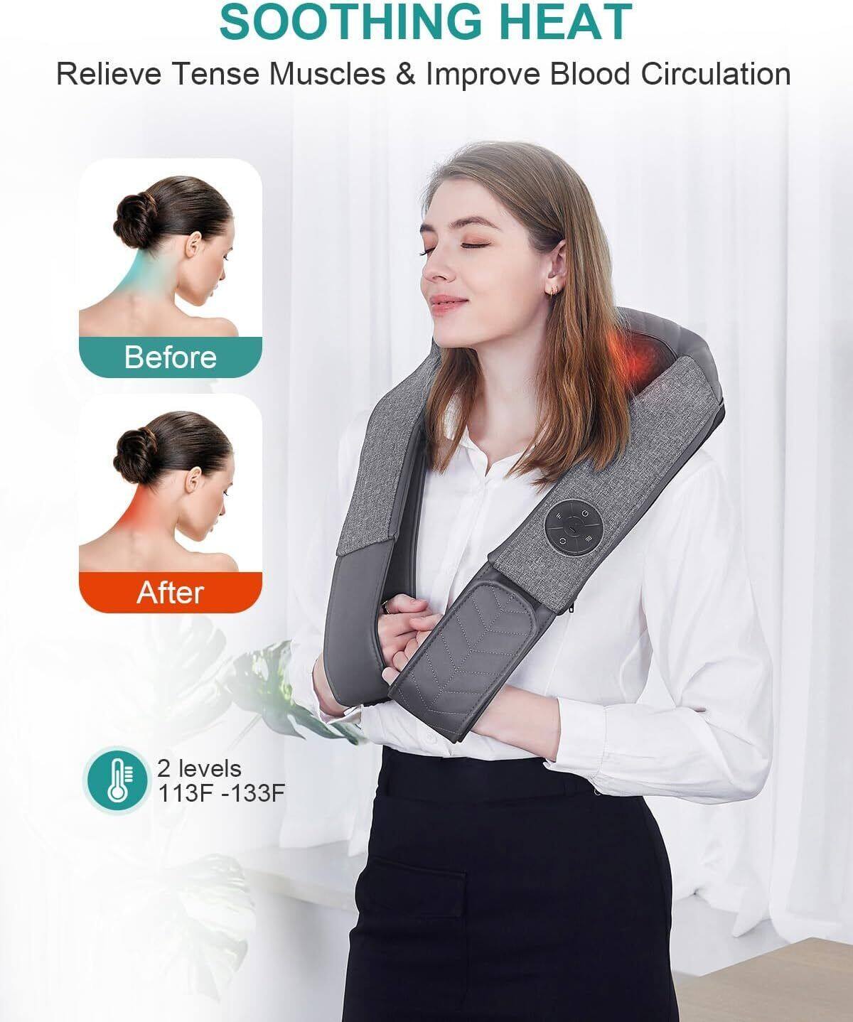 SOOTHING HEAT  
Relieve Tense Muscles & Improve Blood Circulation

Before  
After

2 levels  
113F - 133F