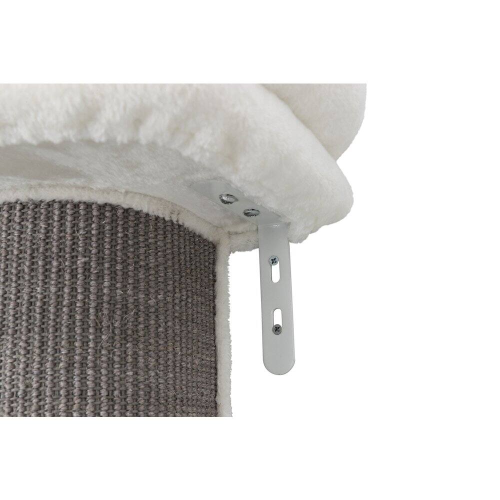 Alt View 2. TRIXIE - Acadia Plush & Sisal 3-Level 63" Cat Tree, Scratching Posts, Wall Brackets, Gray - White/Gray.