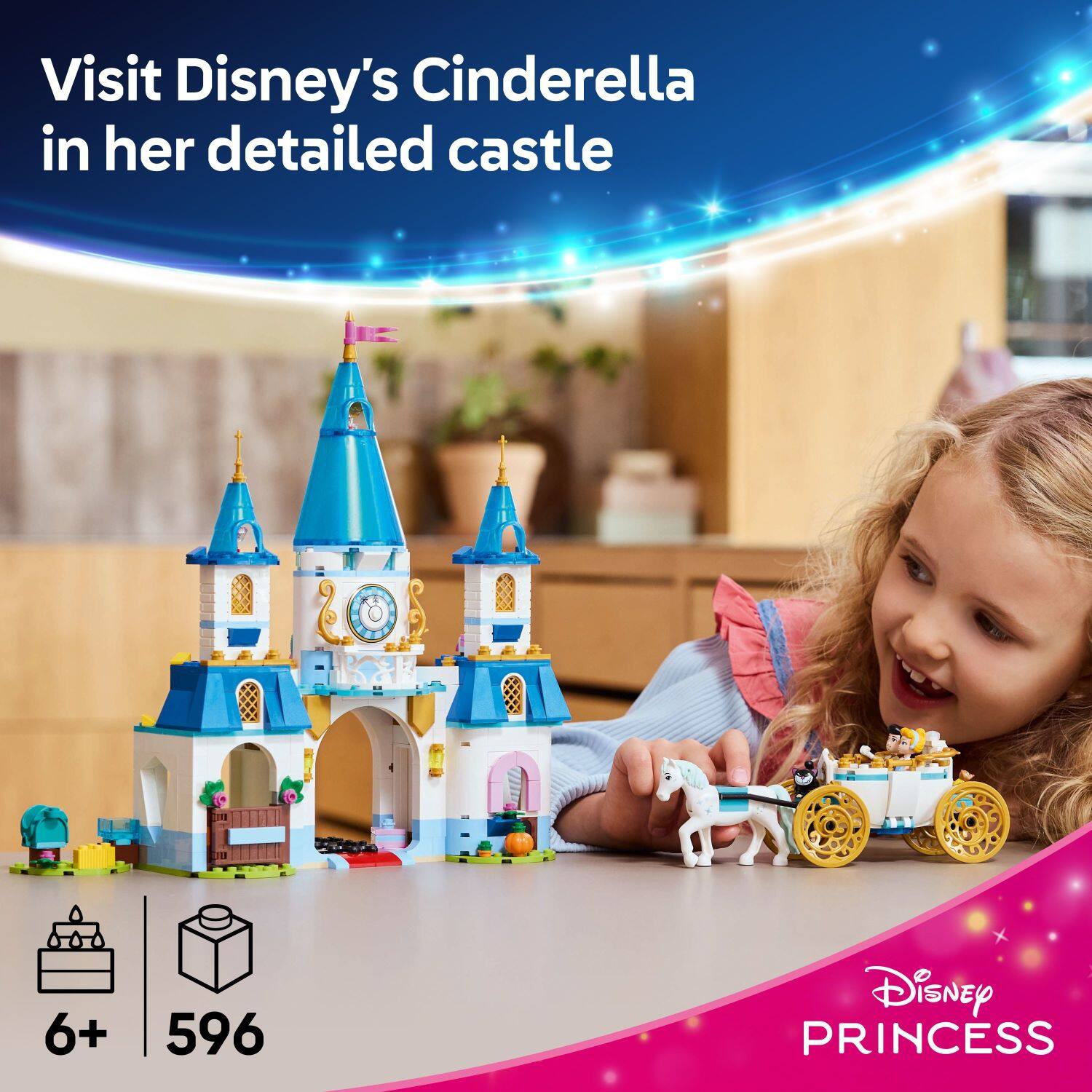 Visit Disney's Cinderella in her detailed castle.