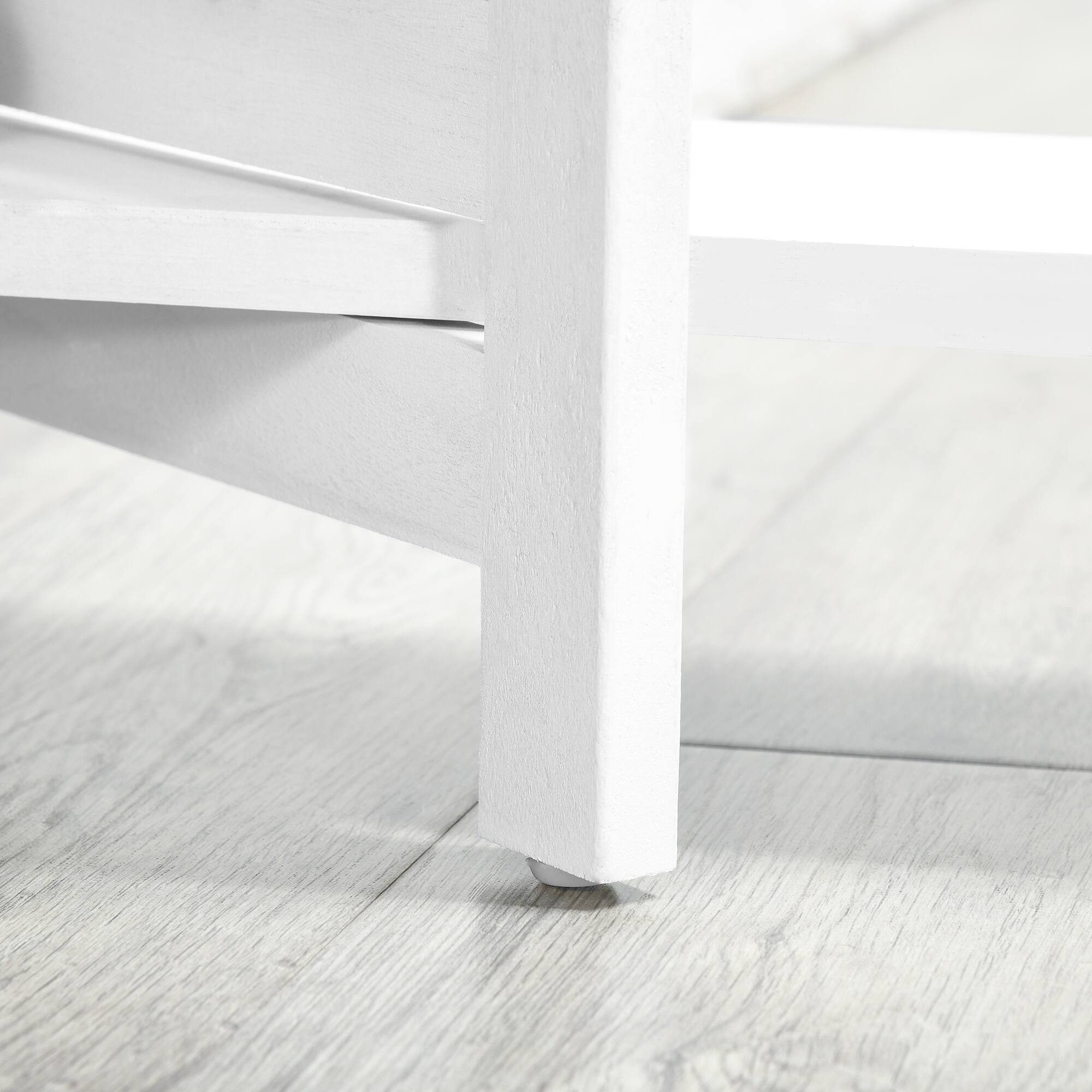 Alt View 8. Homcom - Room Divider, 4 Panel 67" Tall Wood Privacy Screen with 3 Display Shelves, and Folding Storage for Bedroom - White.