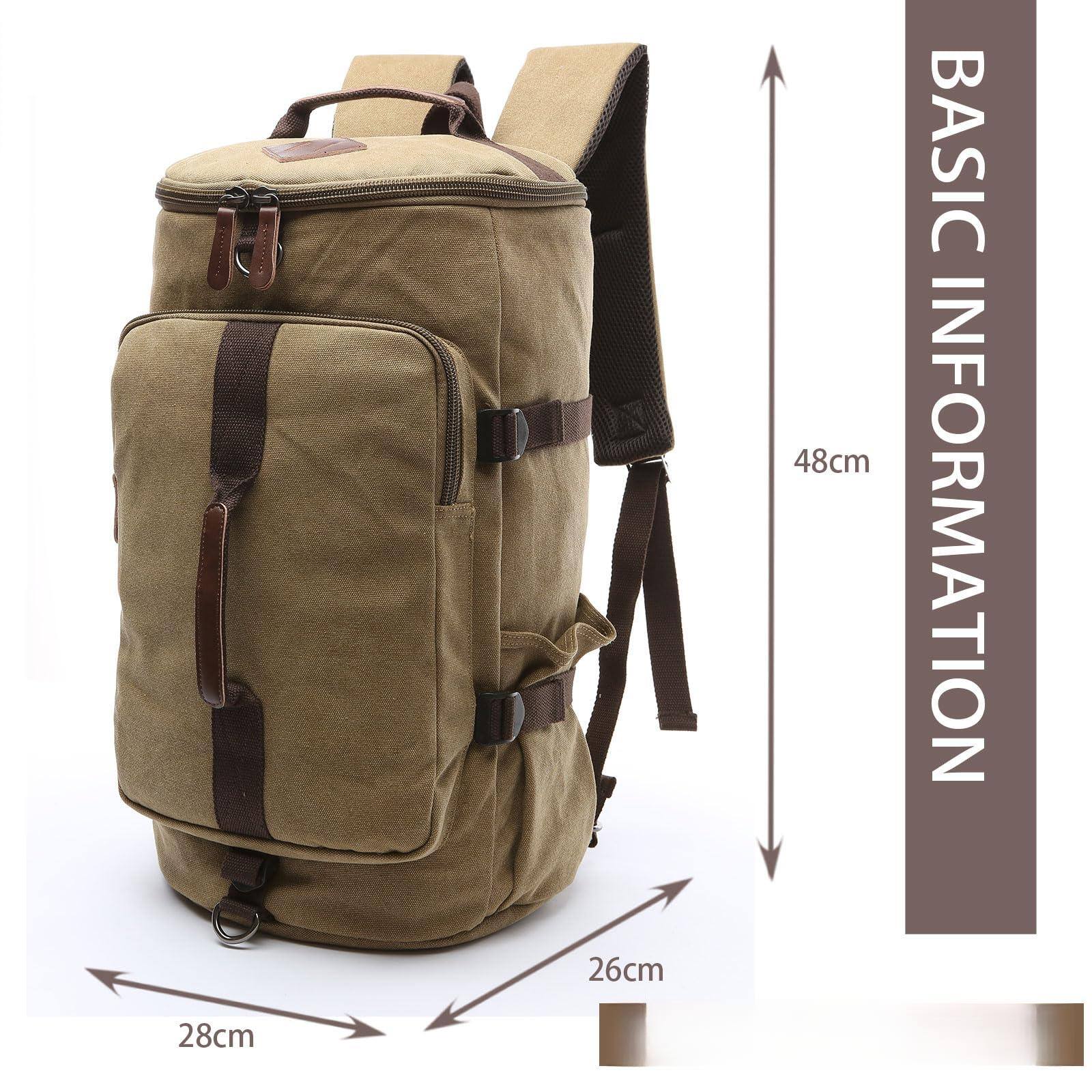 Cozy Serene Large Backpack For Men Travel Carry On Canvas Big Bag Work ...