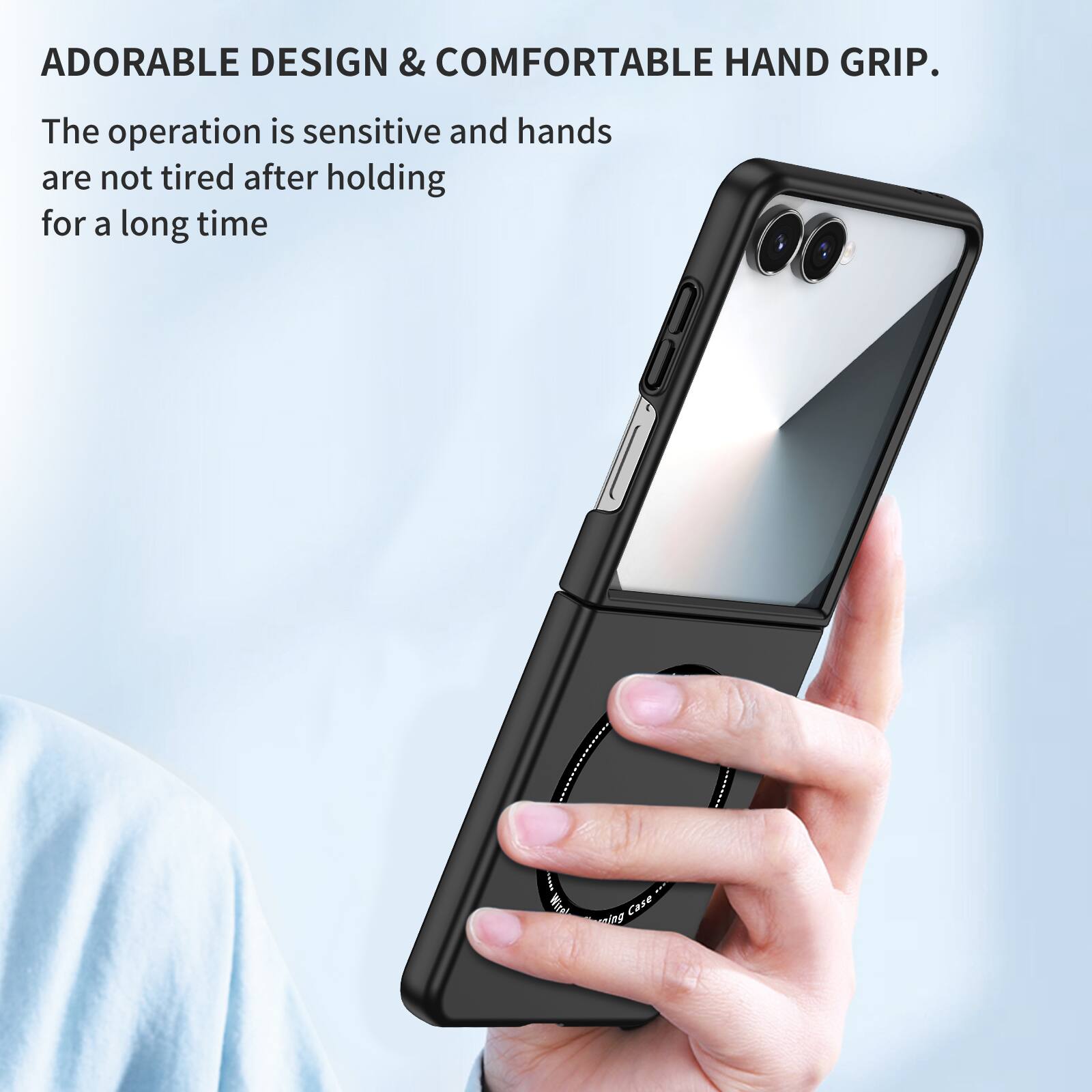 ADORABLE DESIGN & COMFORTABLE HAND GRIP.  
The operation is sensitive and hands are not tired after holding for a long time